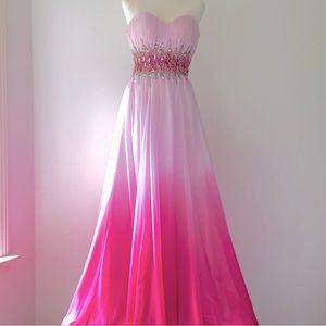 🎀Sean collection pink ombré prom dress
